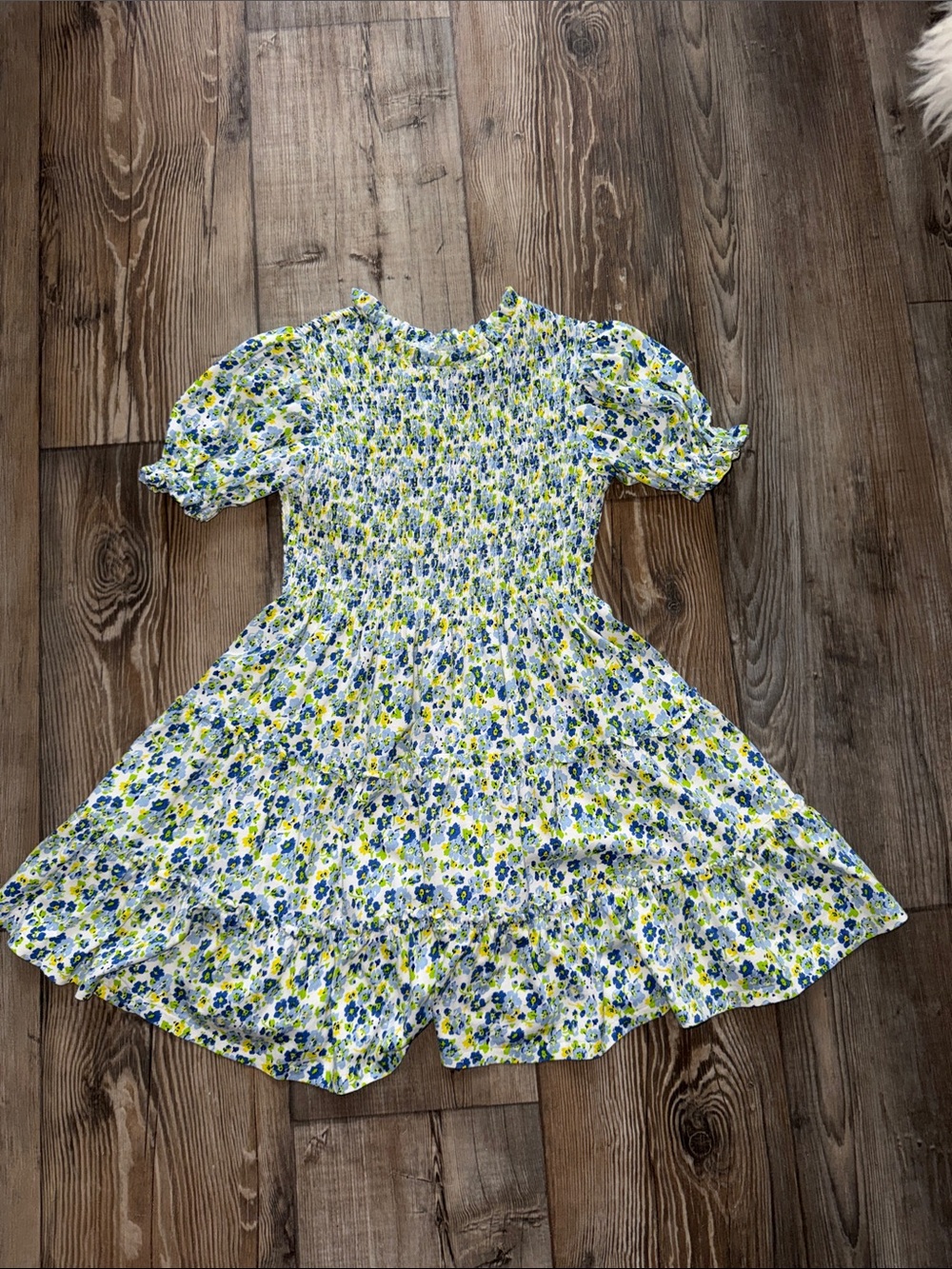 Polo by Ralph Lauren Blue, Yellow & White Floral Smocked Dress